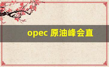 opec 原油峰会直播(opec原油会议)_https://www.kairu168.com_广期所_第1张